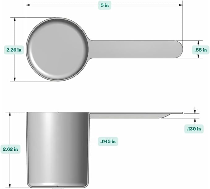 148 mL (148 CC | 5 Oz.) Long Handle Scoop for Measuring Coffee, Pet Food, Grains, Protein, Spices and Other Dry Goods (Pack of 10)