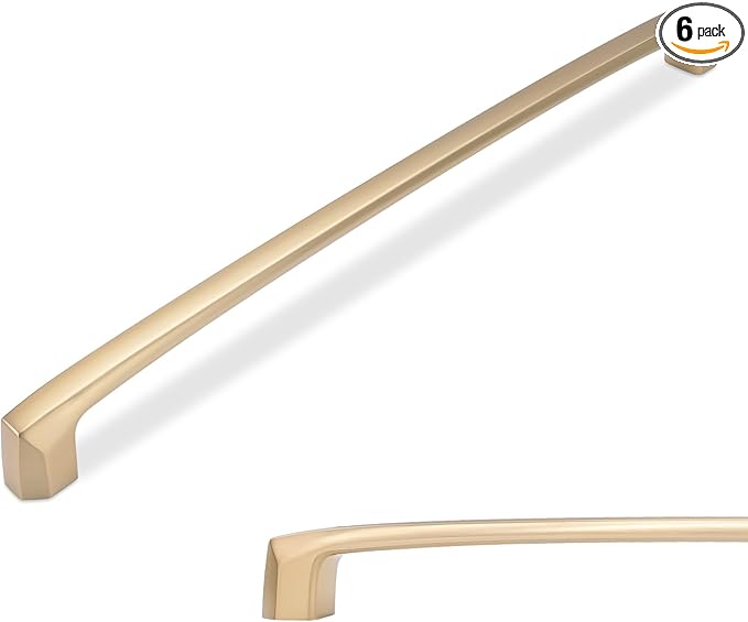 6 Pack 10 Inch(254mm) Kitchen Cabinet Handles Champagne Bronze Cabinet Pulls Zinc Alloy Drawer Pulls Kitchen Hardware