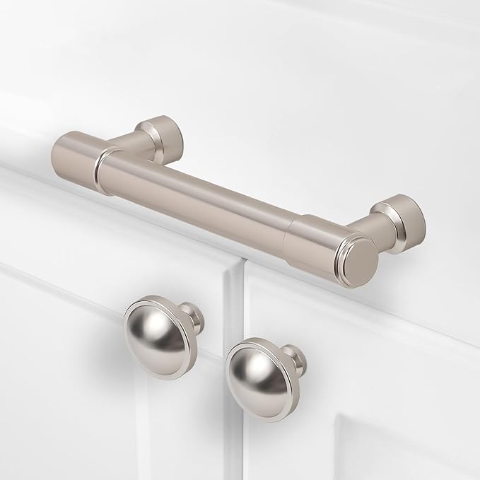 10 Pack Brushed Satin Nickel Cabinet Pulls 3 Inch(76mm) Hole Centers Kitchen Cabinet Handles Drawer Pulls