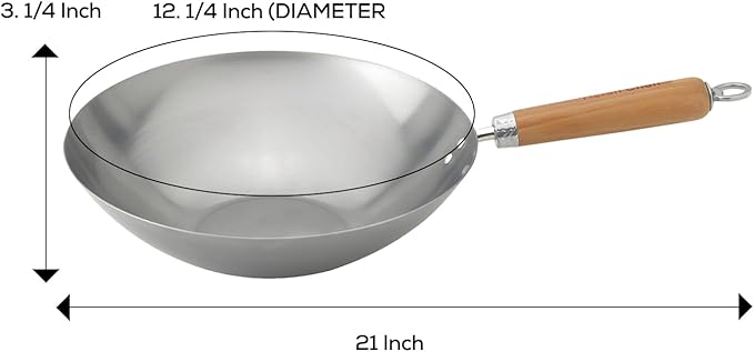 Helen's Asian Kitchen Carbon Steel Wok Stir Fry Pan, 12-inch