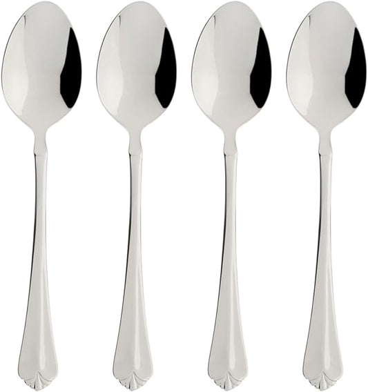 Oneida Silverware Set, Juilliard Fine Flatware 4-Piece Teaspoon Set, Service For 4, Rust Resistant 18/10 Stainless Steel, Dishwasher Safe, Mirror Finish, Home And Kitchen Utensils (Silver 4 Piece)