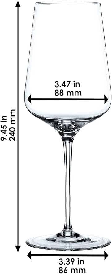 Nachtmann ViNOVA Red Wine Glass, Set of 4, Clear, 18.6-Ounces, Made of Crystal Glass, Clear, Long Stemmed Wine Glasses, Tulip Shaped Cup, Dishwasher Safe