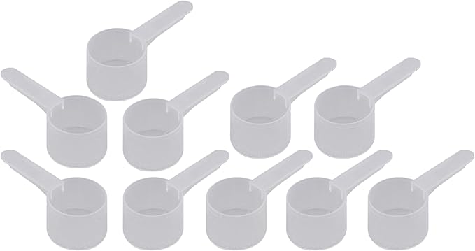 18 mL Plastic Measuring Packaging Scoop (= 3.7 teaspoon/ = 18 cc/ = 0.61 fl oz), Medium Handle - to Measure and Dispense Spices, Granules, Powders, for Seeds Packing (20)