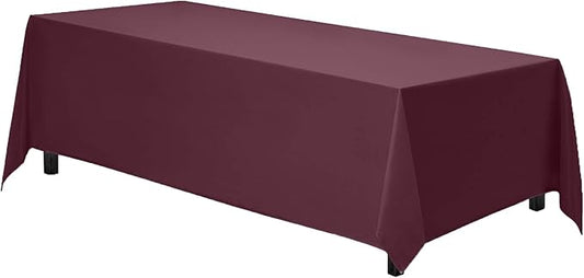 Gee Di Moda Rectangle Tablecloth - 70 x 120 Inch Burgundy Table Cloth for 6 or 8 Foot Rectangle Table - Heavy Duty Washable Fabric - for Buffet Table, Holiday Party, Dinner, Wedding & Baby Shower