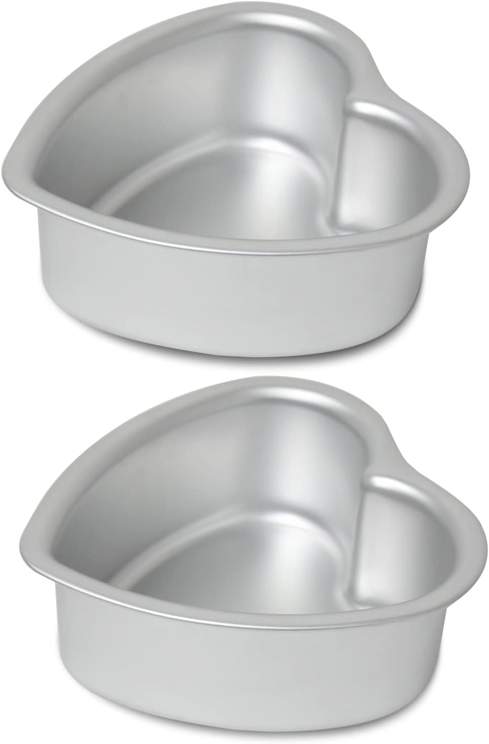 Heart-shaped cake pan, heart-shaped cake tin, aluminum, 6-inch heart-shaped-pan, for weddings, parties, family and other occasions cake (6 x 3 Inch,Set of 2)
