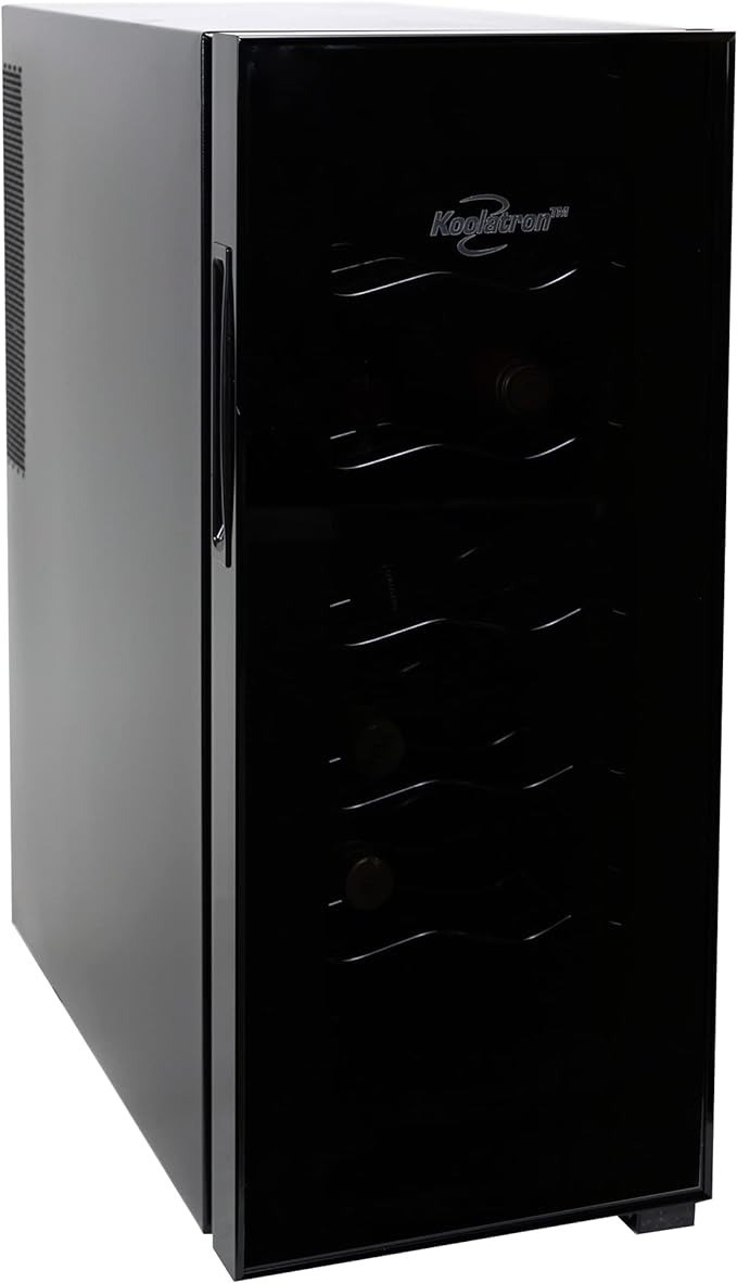 Koolatron Urban Series 12 Bottle Wine Cooler, Thermoelectric Wine Fridge, 1 cu. ft. Freestanding Wine Refrigerator for Home Bar, Small Kitchen, Apartment, Condo, Cottage, RV