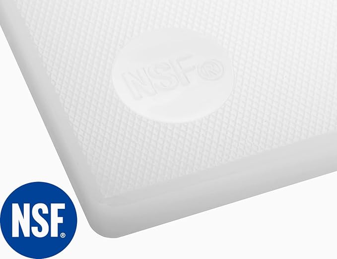 CURTA Cutting Boards for Kitchen, 30" x 18" x 0.5" White Color Coded Plastic Commercial Chopping Board with Anti Slip Surface Dishwasher Safe