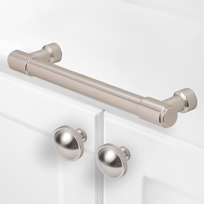 10 Pack Brushed Satin Nickel Cabinet Pulls 6.3 Inch(160mm) Hole Centers Kitchen Cabinet Handles Drawer Pulls