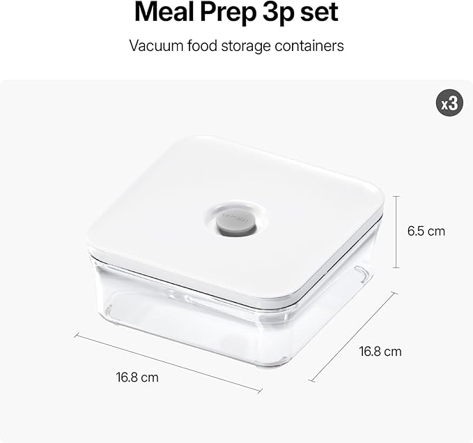 Premium Airtight Food Storage Container. Meal Prep 0.85qt 3pc/Set. 3pcs Container. Patented Double Silicone Lining, 100% Leak Proof, BPA-FREE