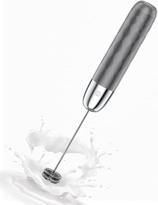 Maestri House Rechargeable Milk Frother, LunaFro Mini Handheld Electric Foam Maker Detachable Stainless Steel Whisk Drink Mixer Foamer Mini Blender for Matcha, Lattes, Cappuccino, No Stand