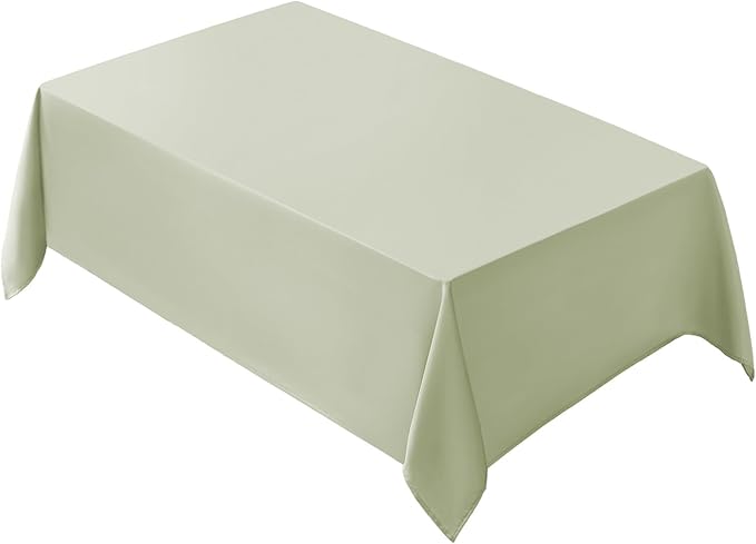VidaFete Tablecloth 90*156inch Rectangle Table Cloth Polyester, Stain Wrinkle Resistant Polyester Dining Table Cover for Kitchen Dinning Party Wedding Rectangular Tabletop Buffet Decoration(Sagegreen)
