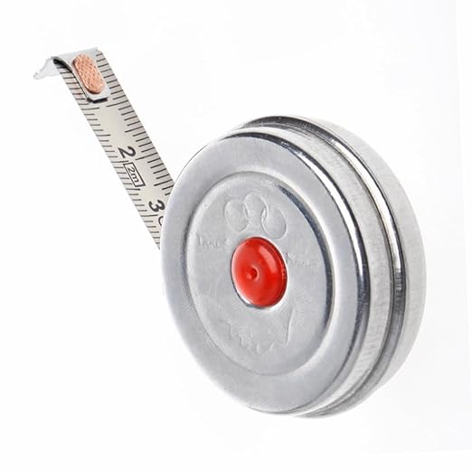 2m Mini Stainless Steel Retractable Tape Measure - Retractable Measuring Tape for Office & Woodworking, Heavy Duty 25ft Metric Tape, Compact Steel Measuring Tool