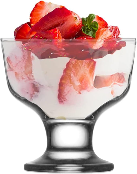 Vikko Dessert Bowls, 7 Ounce Ice Cream Sundae Bowls, Set of 12 Footed Dessert Cup For Ices, Pudding, Fruit, and More, Dishwasher Safe