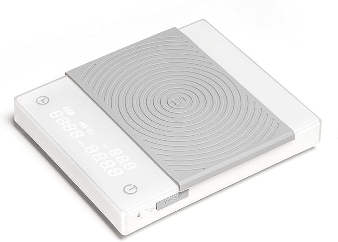 TIMEMORE Coffee Scale Basic 2.0 Electronic Espresso White Scale with Water Flow Rate and Timer Function, Free Switching of Ounce/kg Units, Digital Scale for Kitchen/Baking/Cooking