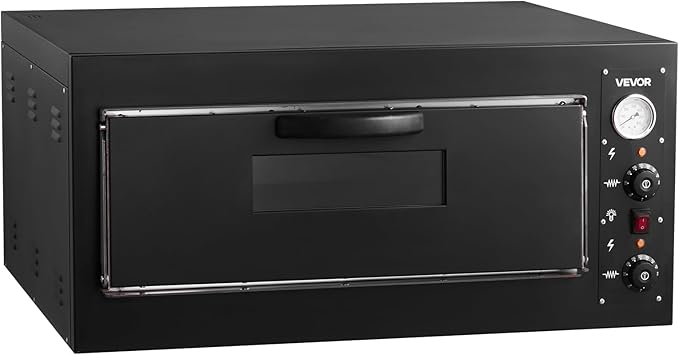 VEVOR Pizza Oven Electric, 24" Commercial Countertop Pizza Oven, 842°F Max Temp, 4200W Indoor Pizza Maker with Thermometer, Dual Temp Control Knob, Even Heat Pizza Cooker for Restaurant and Home Use