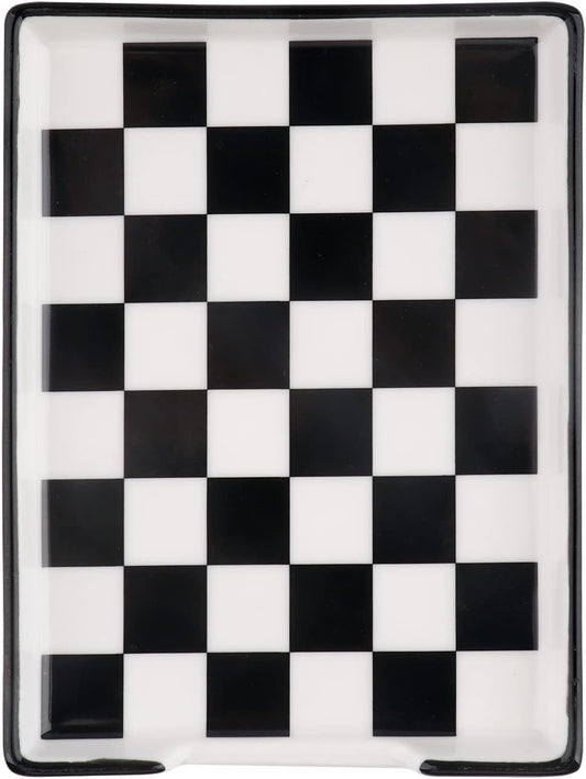 Spoon Rest,Ceramic Spoon Rest for Kitchen Counter Dishwasher Safe Marble Decor Spoon Holder for Kitchen (Large, Black&White, 1)