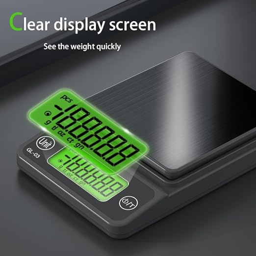 Digital Pocket Scale, 500g/0.01 Portable Precision Gram Scale Grams and Ounces，Food Scale Jewelry Scale with LCD Display, 5 Units Tare for Powder, Gem, Coffee, Coin, Tea, Weed