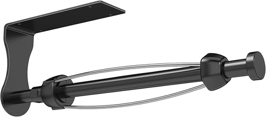 SetSail Paper Towel Holder, Single Hand Operable Paper Towel Holder Under Cabinet with Adjustable Damper, Easy Tear, Wall Mount, Self-Adhesive or Drilled for Kitchen Bathroom, Black