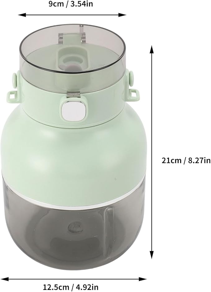 Portable Blender Cup Electric Juicer Cordless 500ML USB Rechargeable Mini Blender Cup with Straw (Green)