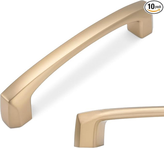 10 Pack 3-3/4 Inch(96mm) Kitchen Cabinet Handles Champagne Bronze Cabinet Pulls Zinc Alloy Drawer Pulls Kitchen Hardware