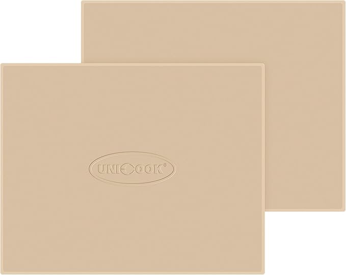 Unicook 2 PCS Pizza Stones Set, 15 x 12 Inch Rectangular Pizza Stone for Oven and Grill, Large Cordierite Cooking Pan for Baking and Grilling, Thermal Shock Resistant, Including Dough Scraper
