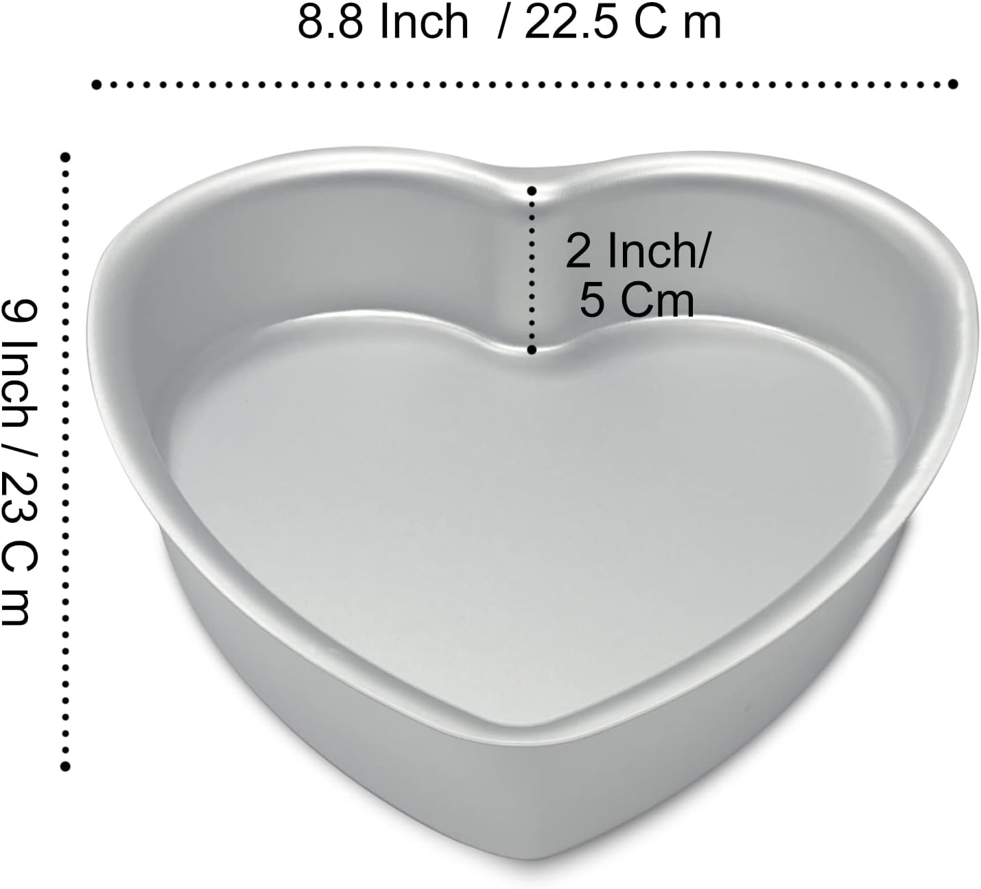 Set of 2 Heart-shaped cake pan, heart-shaped cake tin, aluminum, 8-inch heart-shaped, for weddings, parties, family and other occasions cake (8 x 2 Inch,Set of 2)