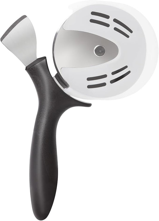 Professional Pizza Cutter & Crust Cutter 2 in 1, Steel 4" Pizza Wheel Cutter and Pizza Crust Knife, Stainless Steel Blade with Protective Cover