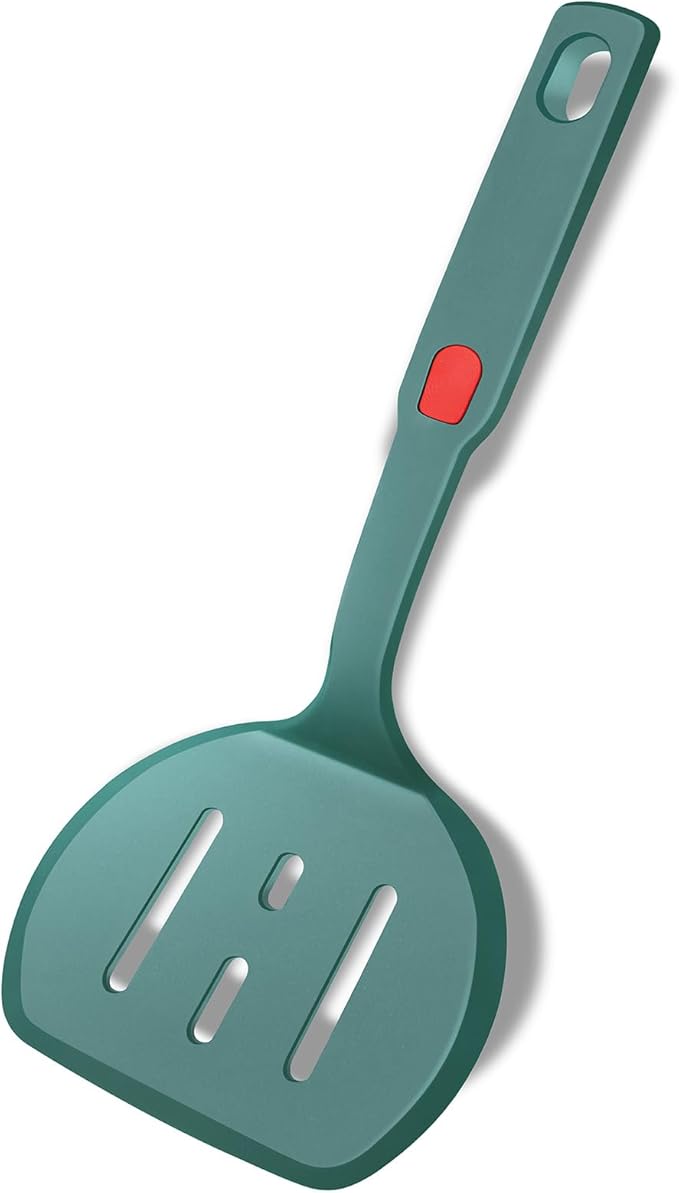 Food Grade Silicone Spatula,Round Slotted Pancake Spatulas for Nonstick Cookware Omelette Egg Spatula Turner 600°F Heat-Resistant