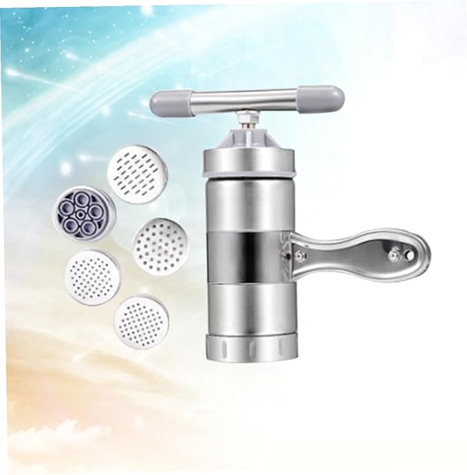 NUOBESTY Stainless Steel Manual Noodle Maker for Home with Noodle Moulds Clean Pasta Press Machine Thickness Roller for DIY and Pasta