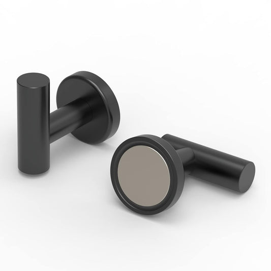 Magnetic Hooks Coat Magnet Hooks for Hanging,Magnetic Hooks Heavy Duty with Rare Earth Neodymium for Pot Holder,Grill,Refrigerator,Home,Kitchen,Workplace or Office.Pack of 2,Black