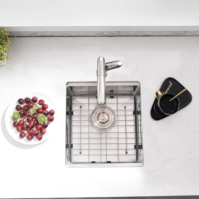 12 Inch Undermount Bar Sink Workstation, BoomHoze 12 x 15 Stainless Steel Wet Bar Kitchen Prep Single Bowl 16 Gauge Small Kitchen Sink with Cutting Board and Assembly