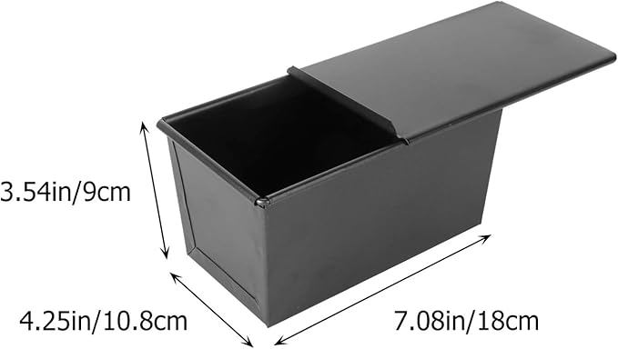 Luxshiny Stainless Steel Loaf Pan with Lid 7.08X4.25X3.54 Inch Non-Stick Pullman Bread Baking Mold for Homemade Toast and Sandwich Bread