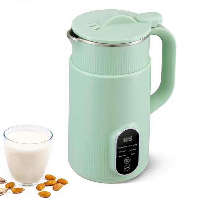 Soya Milk Maker With Delay Start/Heat/Self-Cleaning/Heat Oven Function Milk Maker For Homemade Milk, Oatmeal And Soya Milk