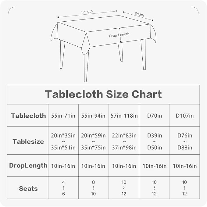 BALCONY & FALCON Rectangle Tablecloth Washable Wrinkle Resistant and Water Proof Table Cloth Decorative Linen Fabric Tablecloths for Dining Party Kitchen Wedding and Outdoor Use(Brown, 70" Round)
