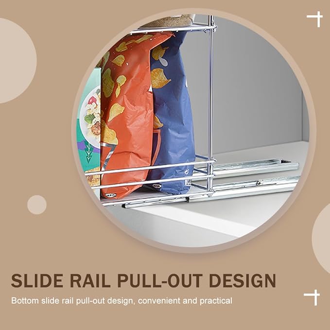 COHEALI Detachable Metal Spice Organizer Rack with Sliding Pull-out Rail Sturdy Kitchen Countertop Seasoning Storage for Pantry and Home Use