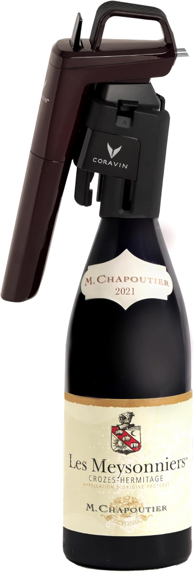 Coravin Timeless Six Plus Wine Preservation System - By-the-Glass Wine Saver - With 3 Pure Argon Gas Capsules, 6 Screw Caps & Wine Aerator - Limited Edition Hermitage Red