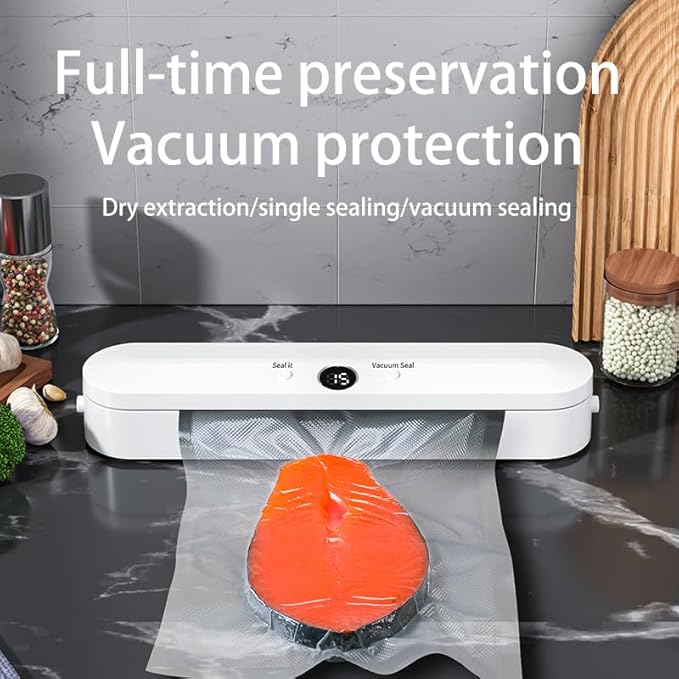 FIRE HIVE Vacuum Sealer Machine for Food, Dry & Moist Mode, 60KPa Strong Suction, 22s Fast Sealing, Compact Automatic Sealing Machine, 11" Wide Seal Strip, Includes 10 Sealer Bags