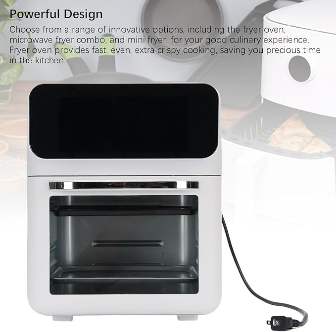 TOPINCN Air Fryer Toaster Oven Stainless Steel Non Stick Digital Fryer Large Capacity Multifunctional Kitchen Appliance with View Window for Baking Toasting Frying