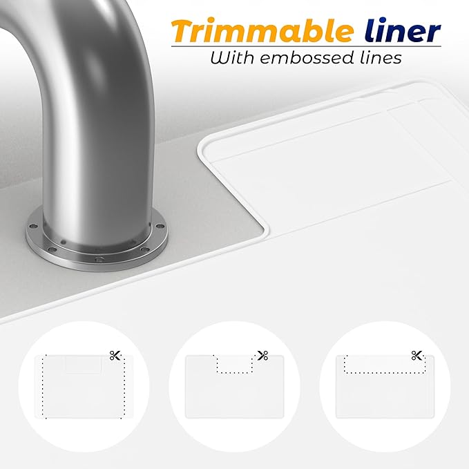 The Original Under Sink Mat - Silicone Waterproof mat, Trimmable, Easy to Clean, Kitchen cabinet liner, Under sink protector mats, Disinfection Surface - 34" x 22" or smaller
