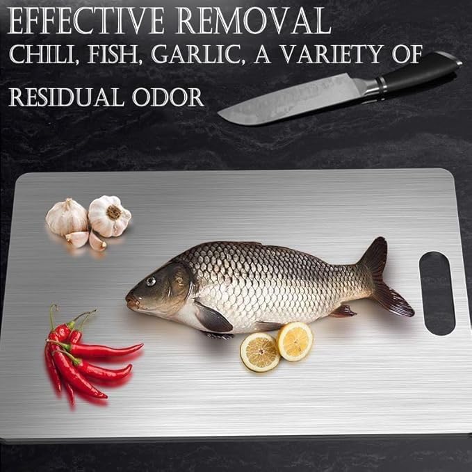 Titanium Cutting Board - 100% Pure Titanium Cutting Boards for Kitchen - Cutting Edge Hygiene & Durability, Cutting Boards for Home Kitchen Cooking (14 inch x 10 inch)