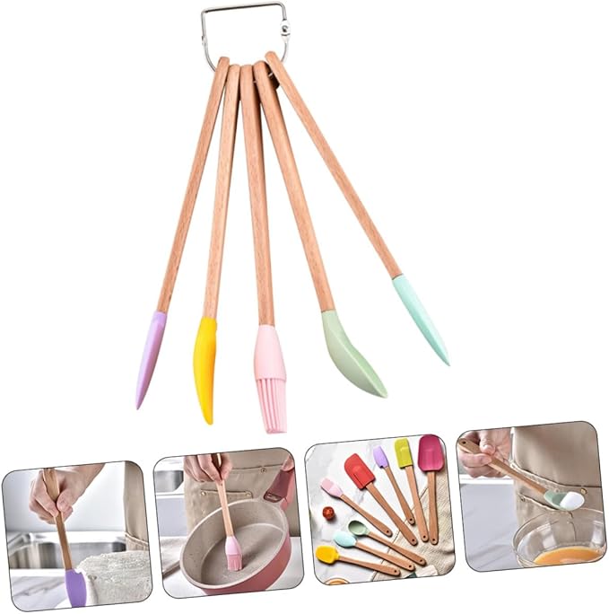 Multi-function Silicone Baking Utensils Household Spatulas and Spoons with Ergonomic Handles Heat-resistant Non-stick Kitchenware for Mixing Scraping and Cake Decorating