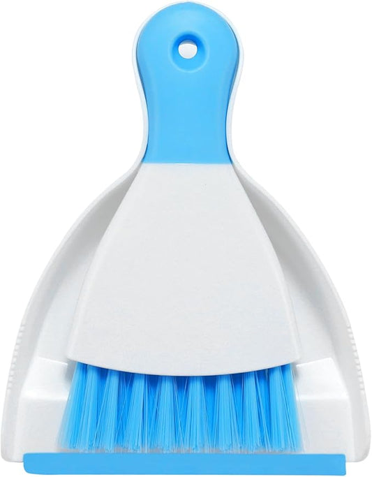 NACENA Mini Dustpan and Brush Set, Small Broom and Dustpan Set Dust Pan and Mini Hand Broom Dustpan and Broom Combo Compact for Home Table Keyboards Sofa Kitchen Pets, Dark & Blue