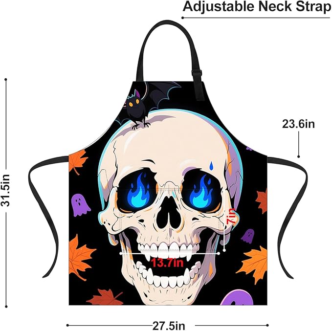 Halloween Apron Home Kitchen Cooking Baking Gardening for Women Men with Pockets waterproof 32x28 inch