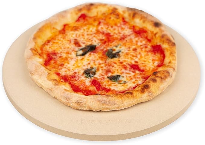 K ROCKSHEAT Pizza Stone Round, 12 Inch Cordierite Pizza Stone for Grill and Oven, 12" Durable Bread Baking Stone, Easy to Clean