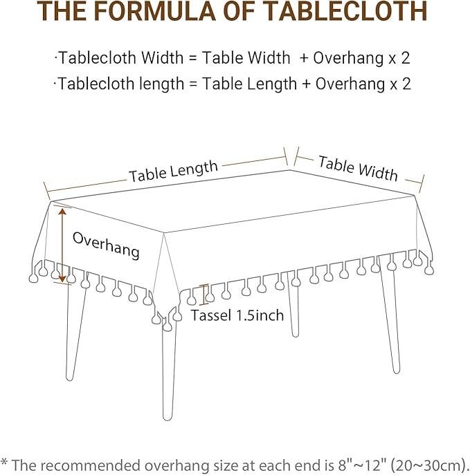 Deep Dream Tablecloths, Embroidered Waterproof Table Cloth Cotton Linen Wrinkle Free Anti-Fading Table Cover Decoration for Kitchen Dinning Party Christmas, 55 x 70 Inch - Gray