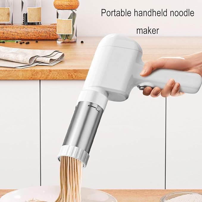 Electric String Hopper Machine, Handheld Electric Pasta Maker, 5-In-1 Cordless Pasta Machine, Portable Noodle Making Machine, for Spaghetti, Linguine & Sausage Making