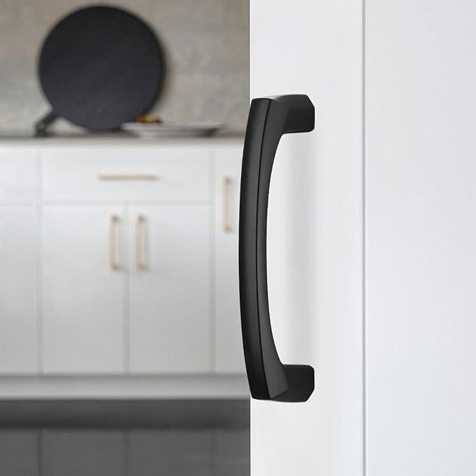 10 Pack 3 Inch(76mm) Kitchen Cabinet Handles Matte Black Cabinet Pulls Zinc Alloy Drawer Pulls Solid Kitchen Hardware
