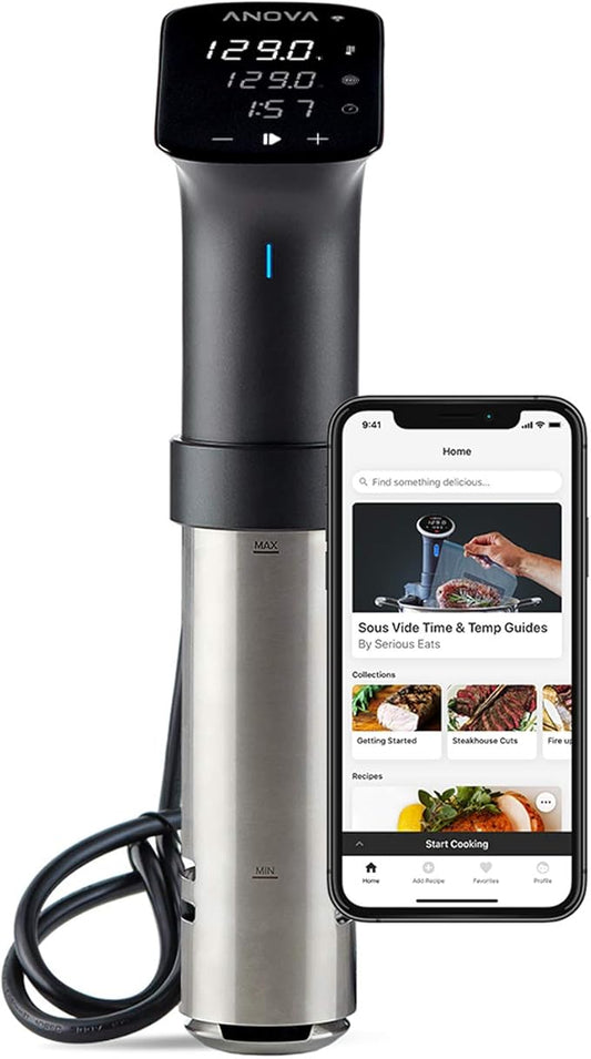 Anova Culinary Sous Vide Precision Cooker Pro, 1200 Watts, Black and Silver