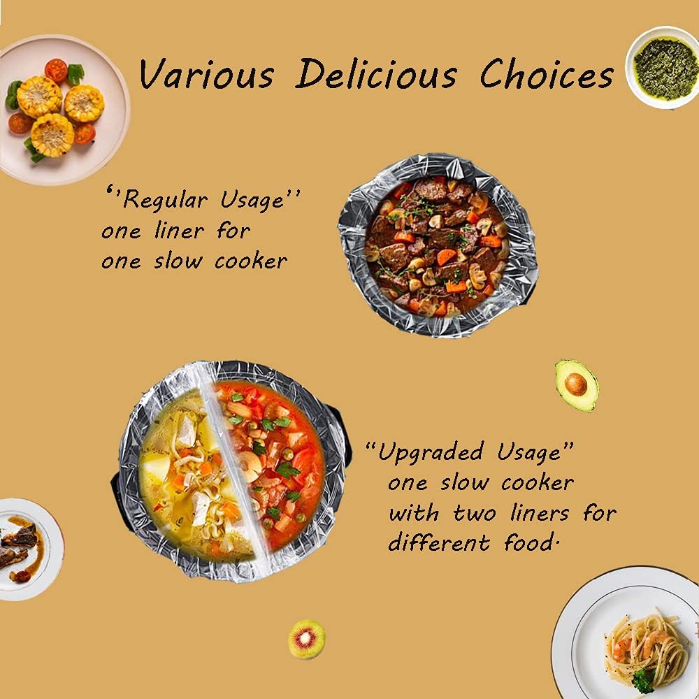 32 Counts Slow Cooker Liners Small Size(11 x 16 Inch) Kitchen Disposable Cooking Bags Fits 1 to 3 Quarts Safe for Oval or Round Pot -2Pack