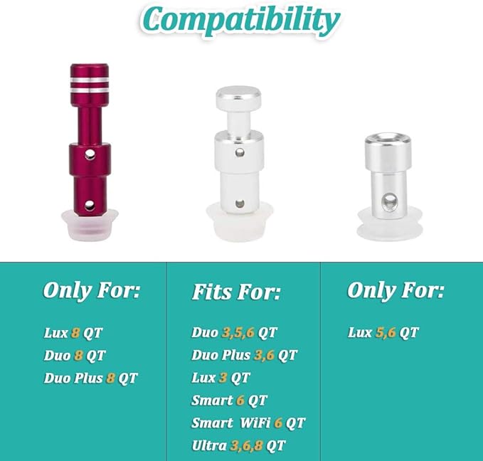 Steam Release Handle, Original Float Valve Replacement Parts with 3 Silicone Caps for Instant Pot LUX 5Qt, 6Qt,IP-LUX30, IP-LUX50, IP-LUX60 Pressure Cooker Steam Vale by ZYLONE